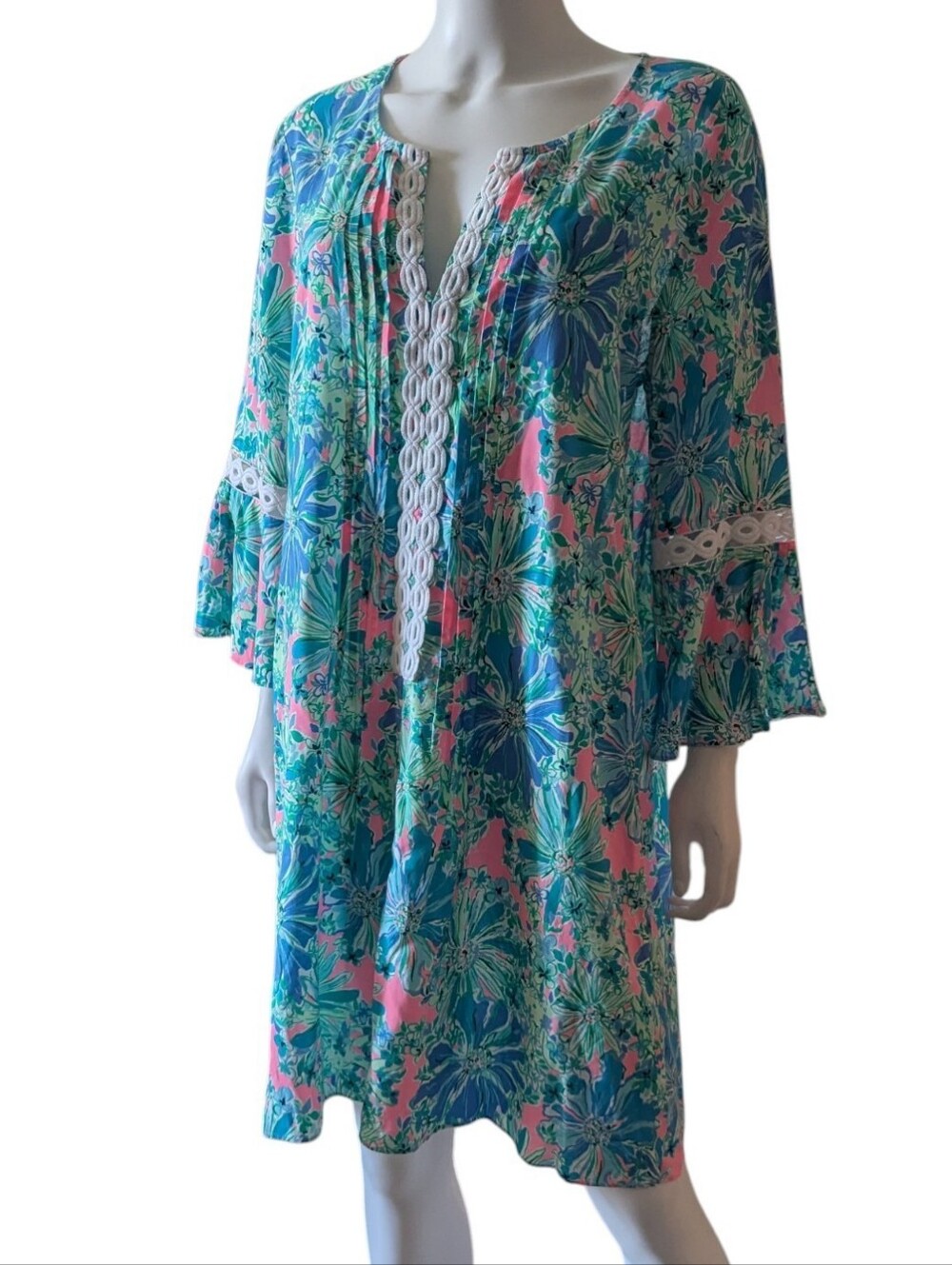 Lilly Pulitzer Hollie Tunic Dress featured in the vibrant, floral "Good Hare Da - Picture 8 of 16